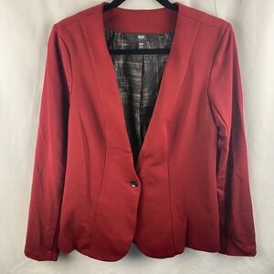 Mossimo Maroon Red Ponte Knit Single Button Blazer Size‎ Medium Career Business
